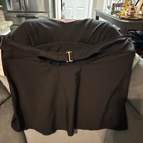 Time and Tru Black White and Brown Swim Top/Tankini - Picture 2 of 5